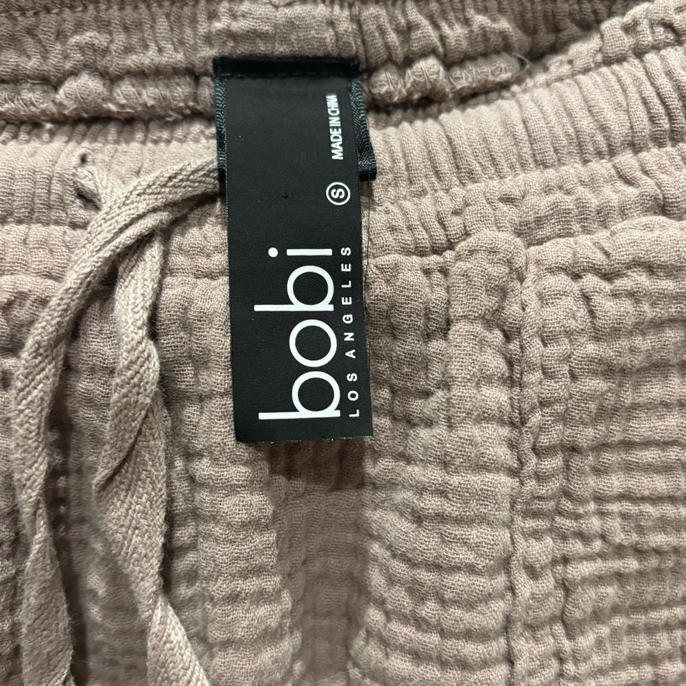 bobi High Waist Tan Women's Gauze Cargo Shorts - Picture 5 of 6